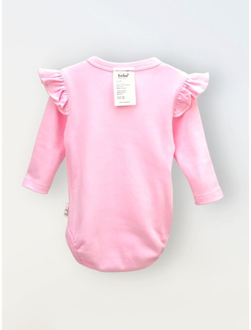 Боди кимоно для новорожденных с длинным рукавом и рюшами, Розовый