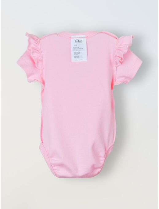 Боди кимоно для новорожденных с коротким рукавом и рюшами Розовый