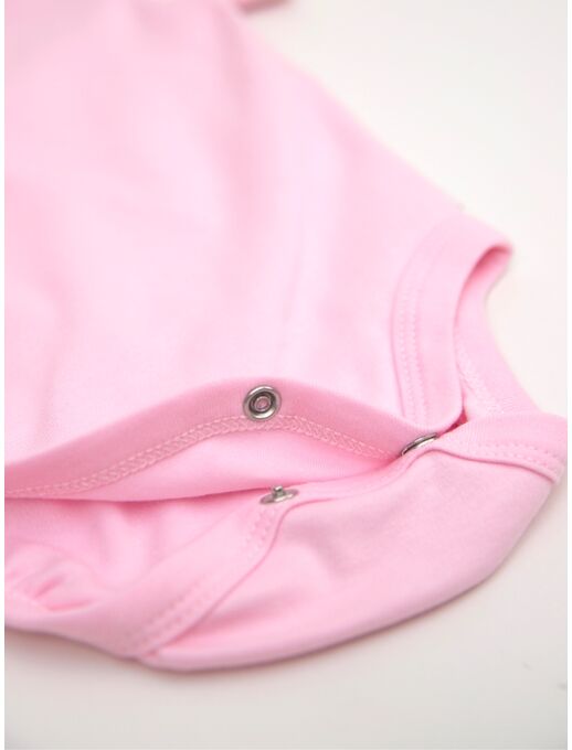 Боди кимоно для новорожденных с коротким рукавом и рюшами Розовый