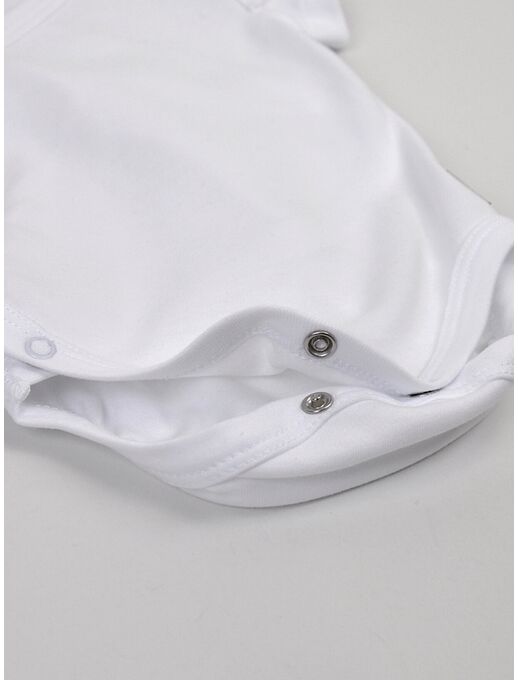 Боди кимоно для новорожденных с коротким рукавом и рюшами Белый