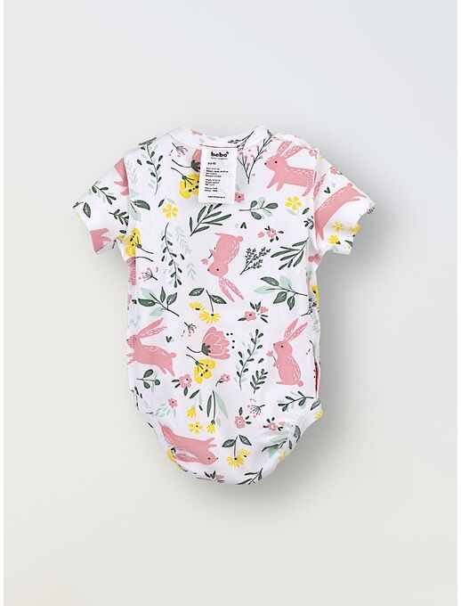 Боди кимоно для новорожденных короткий рукав Зайчики