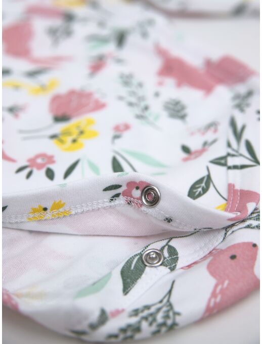 Боди кимоно для новорожденных короткий рукав Зайчики