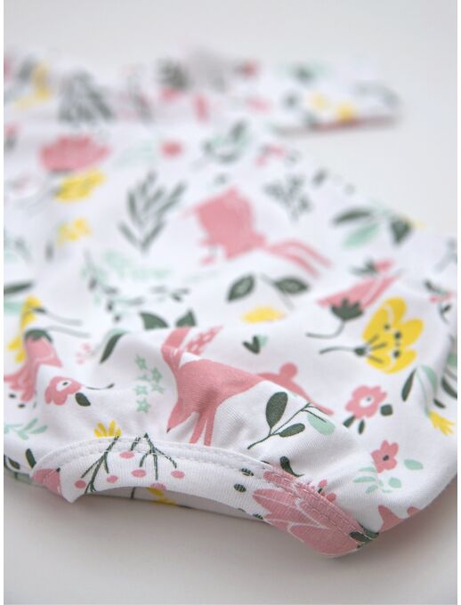 Боди кимоно для новорожденных короткий рукав Зайчики