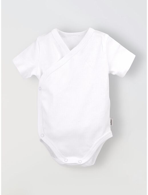 Боди кимоно для новорожденных короткий рукав Белый