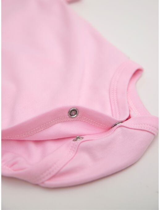 Боди кимоно для новорожденных короткий рукав Розовый