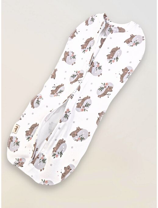 Кокон для пеленания новорожденных Bebo, Ежики с цветамиКокон для пеленания новорожденных Bebo, Ежики с цветами