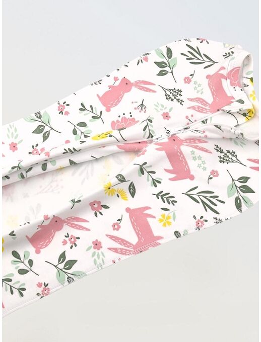 Кокон для пеленания новорожденных Bebo, Зайчики в цветах