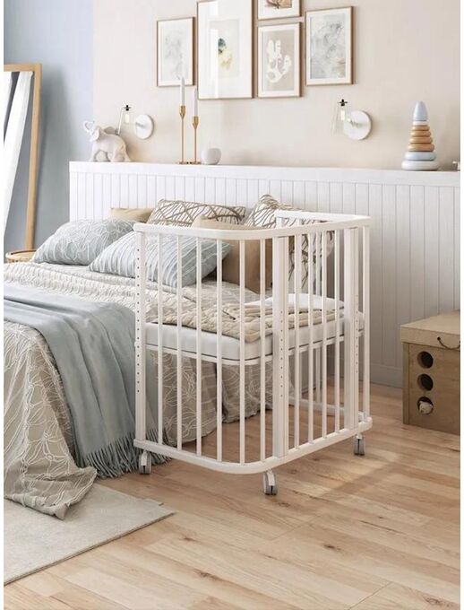 Приставная детская кроватка-трансформер для новорожденных Bebo Bali, слоновая кость