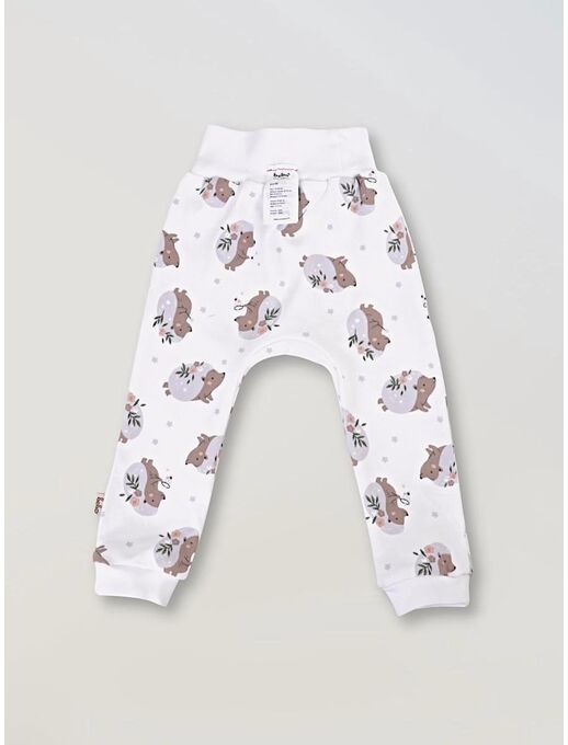 штанишки-ползунки для малышей Bebo с широкой резинкой и манжетами Ежики