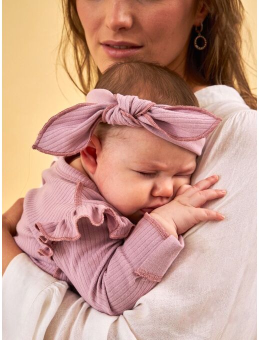 Повязка на голову для новорожденного с лепестком Bebo, Лиловый