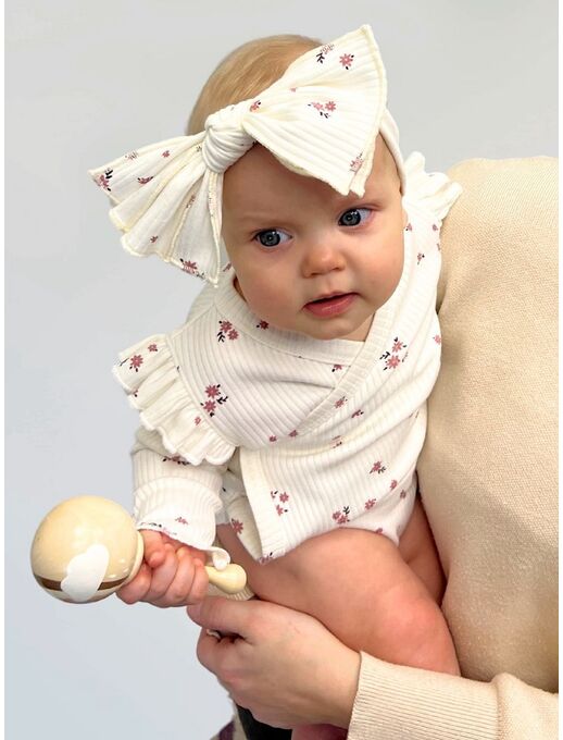 Повязка на голову для новорожденного с бантом Bebo, Букетики