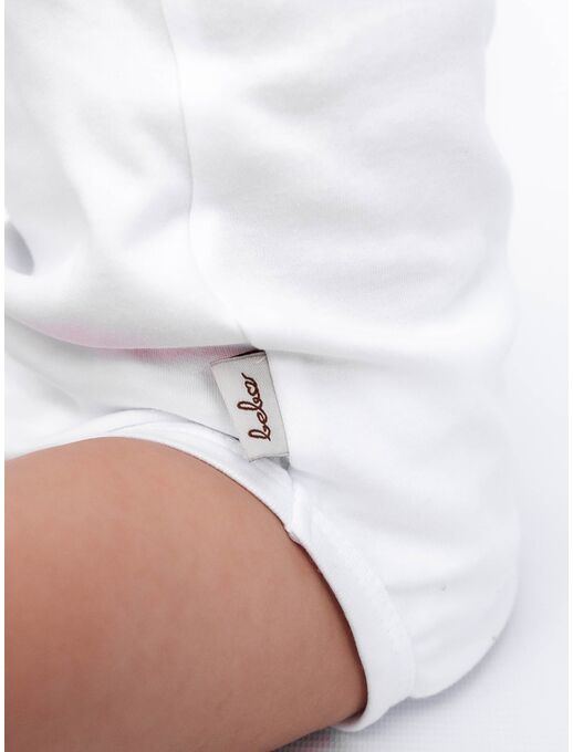 Боди кимоно для новорожденных с коротким рукавом и рюшами Белый