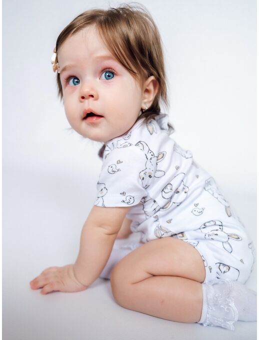 Боди кимоно для новорожденных короткий рукав Зайчики и Птички р-ры 56-68, Расцветка одежды: Зайчики и птички, Выбрать размер: 56, изображение 2