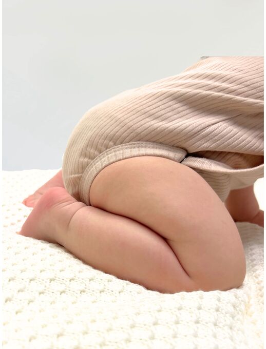 Боди кимоно (на запах) в рубчик с коротким рукавом для новорожденных девочек и мальчиков Кофе