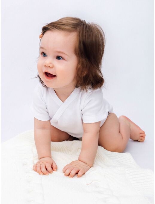 Боди кимоно для новорожденных короткий рукав Белый, Расцветка одежды: Белый, Выбрать размер: 68, изображение 3