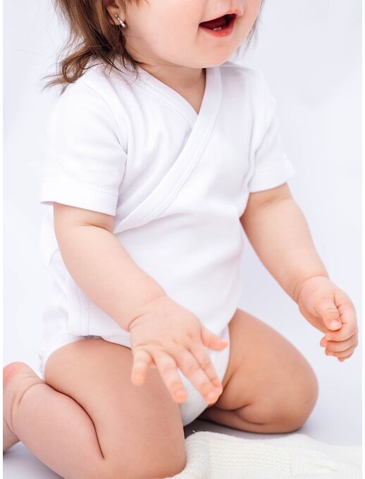 Боди кимоно для новорожденных короткий рукав Белый, Расцветка одежды: Белый, Выбрать размер: 68, изображение 5