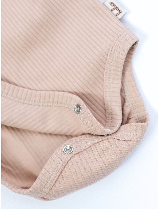 боди-кимоно (на запах) с коротким рукавом и рюшами кофе bebo