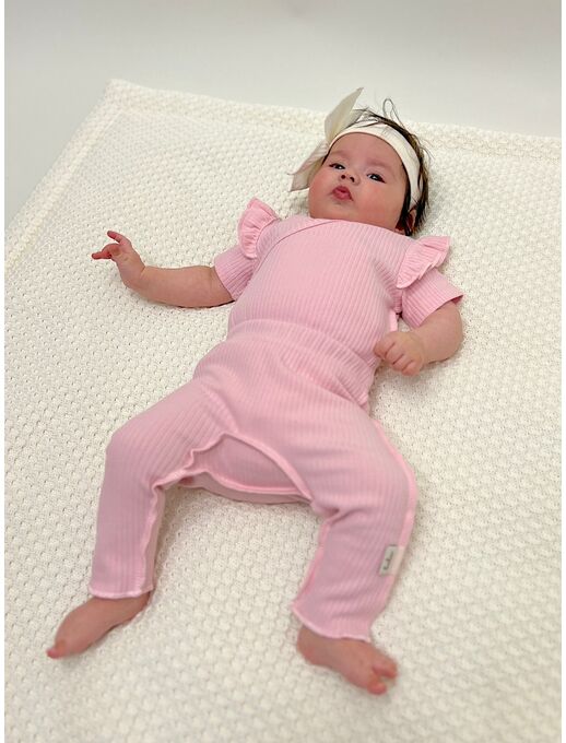 Зауженные штанишки - леггинсы Bebo для новорожденных, Чайная роза