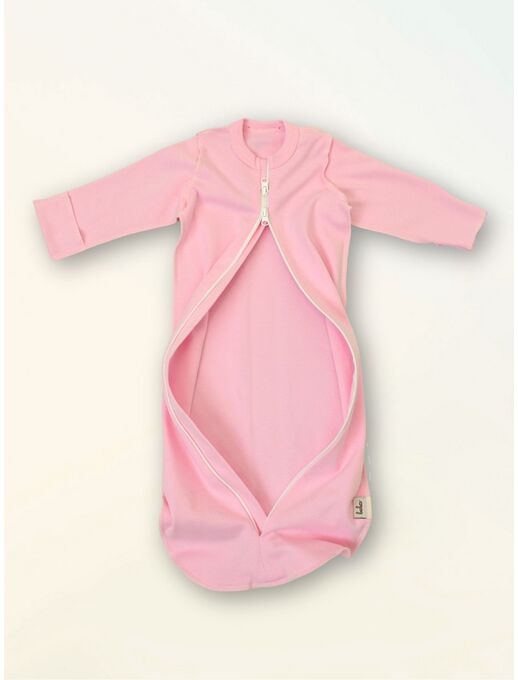 В пеленке-коконе с рукавами на молнии с двумя бегунками Bebo (Бебо) новорожденного легко перепеленать, цвет Розовый
