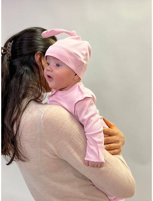 Нательный хлопковый комбинезон слип на молнии с закрытыми ножками и антицарапками в рубчик Bebo