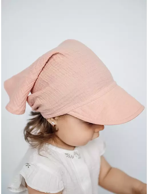 Муслиновая косынка с козырьком , розовый