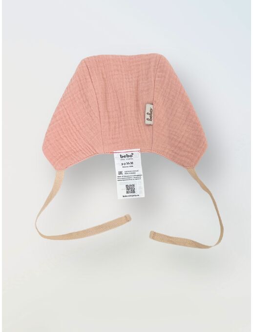 Чепчик из муслина для новорожденного Bebo, Розовый