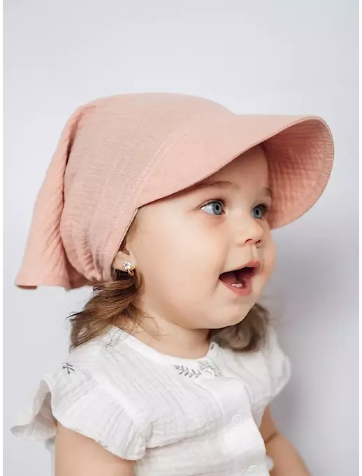 Муслиновая косынка с козырьком , розовый