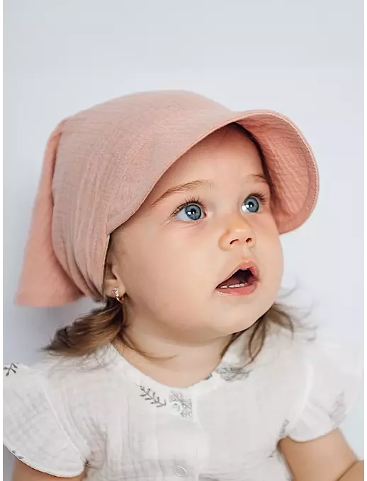Муслиновая косынка с козырьком , розовый