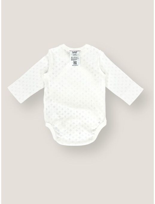 Ажурное боди кимоно (на запах) с длинным рукавом с антицарапками