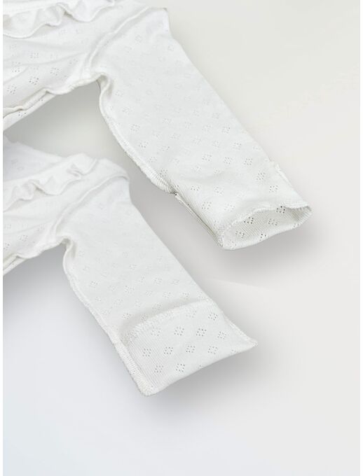 Ажурное боди кимоно (на запах) с длинным рукавом с антицарапками