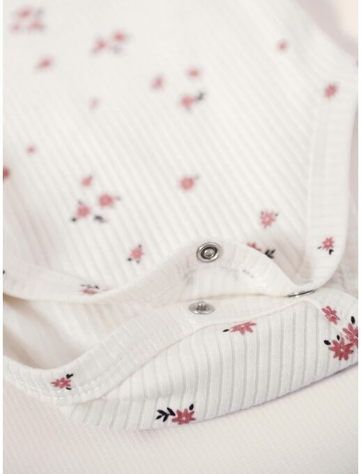 Нарядное боди кимоно (на запах) с длинным рукавом и рюшами, букетики