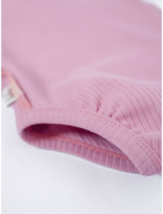 Нарядное боди-кимоно (на запах) с коротким рукавом и рюшами, лиловый