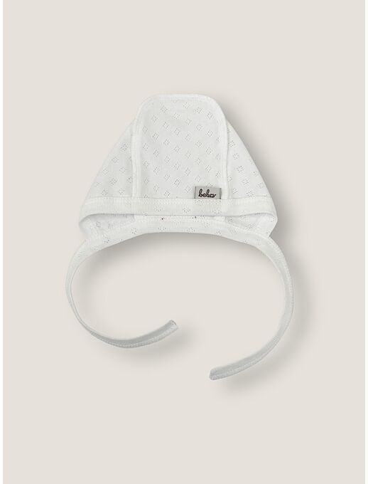 Ажурный чепчик Bebo с рюшей, цвет розовый, Расцветка одежды: Молочный, Выбрать размер: 36-38, изображение 2