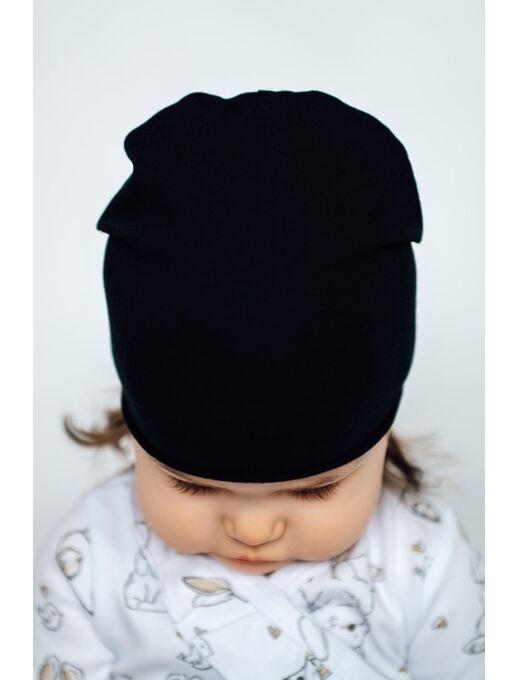 Эластичная шапочка с с зарученым краем Bebo, ЧерныйЭластичная шапочка с с зарученым краем Bebo, Черный