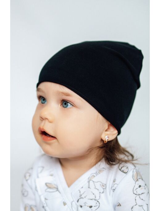 Эластичная шапочка с с зарученым краем Bebo, Черный