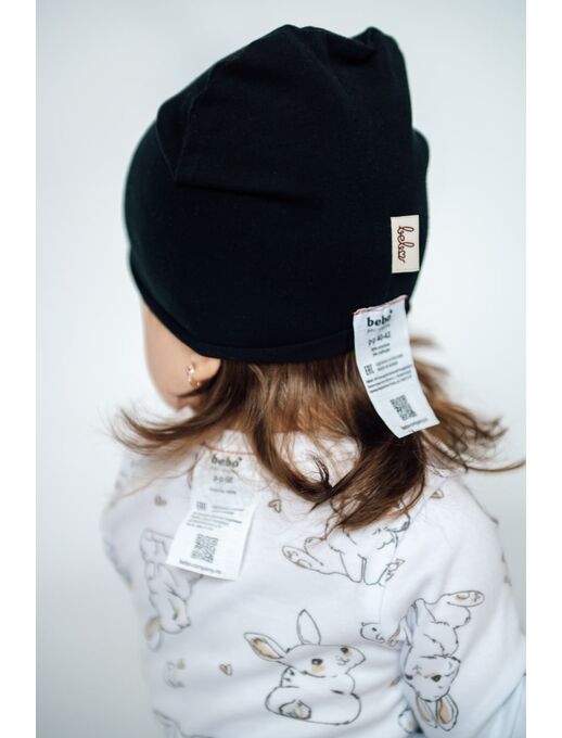 Эластичная шапочка с с зарученым краем Bebo, Черный