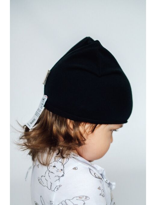 Эластичная шапочка с с зарученым краем Bebo, Черный