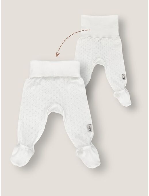 Ажурные штанишки ползунки Bebo с закрытыми ножками и широкой резинкой