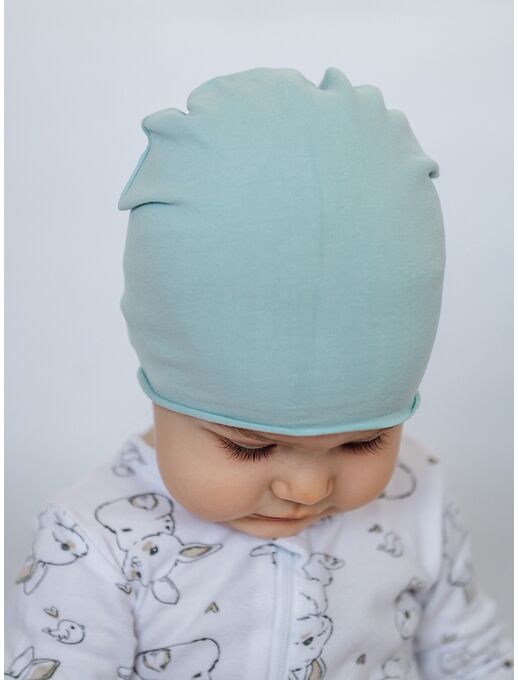 Эластичная шапочка с с зарученым краем Bebo, Мятно-бирюзовый