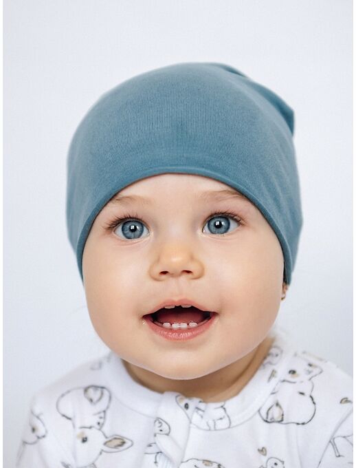 Эластичная шапочка с с зарученым краем Bebo, Синий