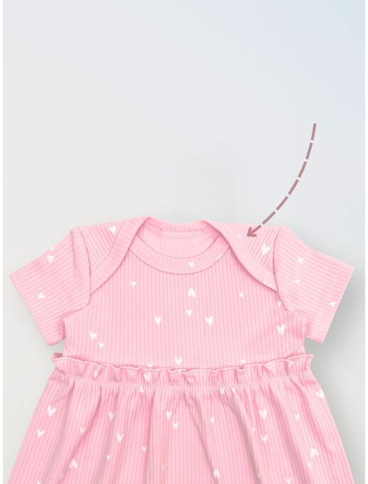 Платье с притачной юбкой, Сердечки любви