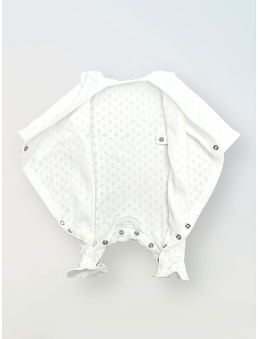 Слип ажурный с антицарапками для новорожденного, Молочный