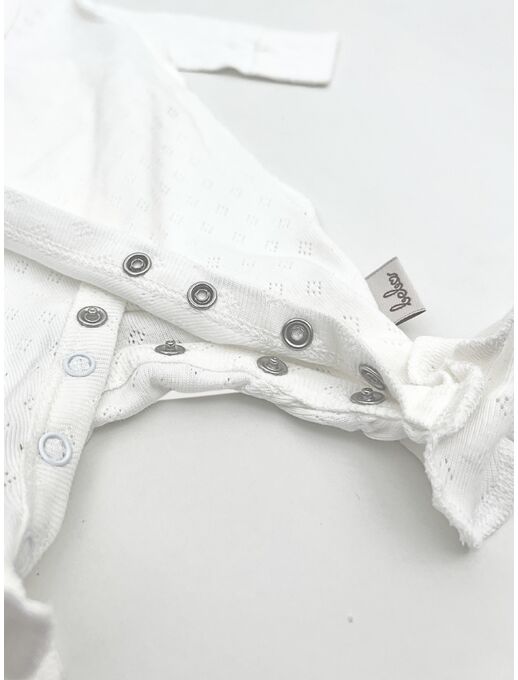 Слип ажурный с антицарапками для новорожденного, Молочный