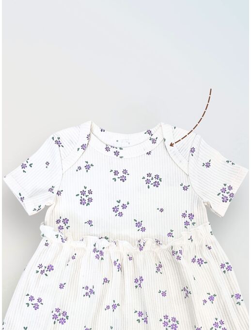 Платье с притачной юбкой, Незабудки