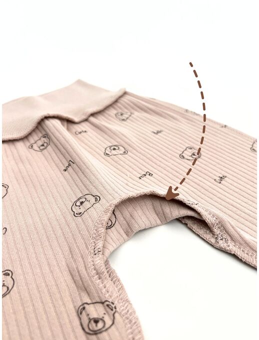 Штанишки с манжетами и мягким поясом, Мишки