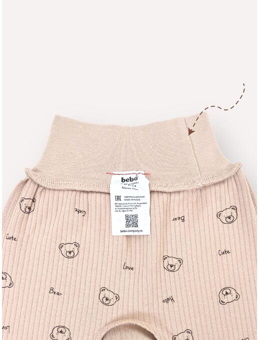 Штанишки с манжетами и мягким поясом, Мишки