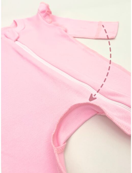 Комбинезон с рюшей по пройме и рюшей по лапкам, Розовый