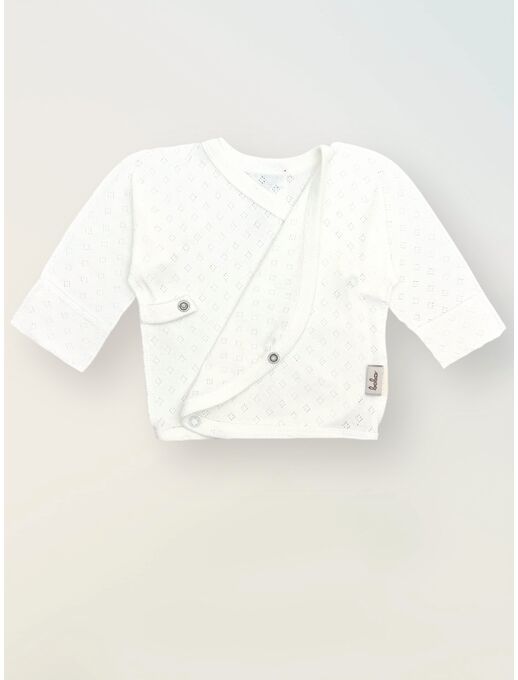 Распашонка для новорожденных с антицарапками из ажура, Молочный