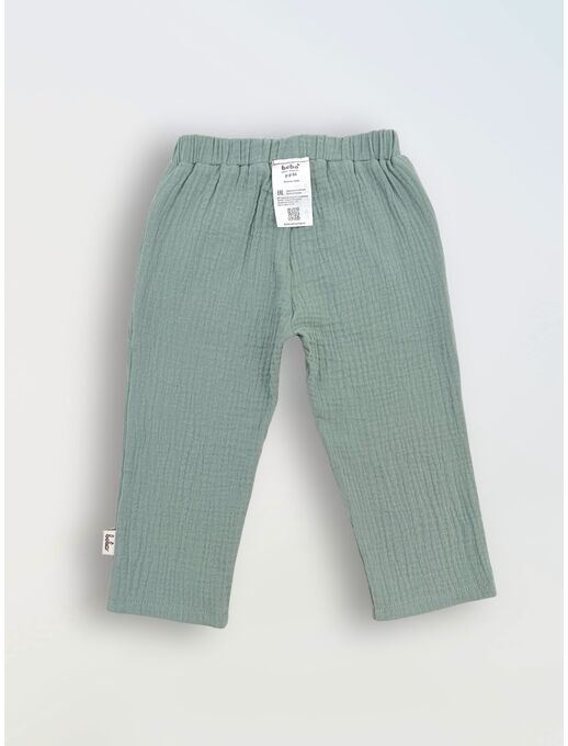 Штанишки с карманами из муслина, цвет Мятный