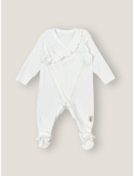 Слип ажурный с антицарапками и рюшами, Молочный